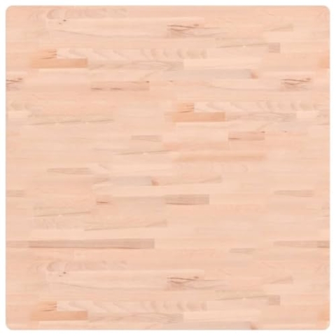 vidaXL Tischplatte, Quadratisch Holzplatte mit 4 abgerundeten Ecken, Holztischplatte Ersatzplatte für Couchtisch, Massivholztischplatte Platte, 90x90x4 cm Massivholz Buche