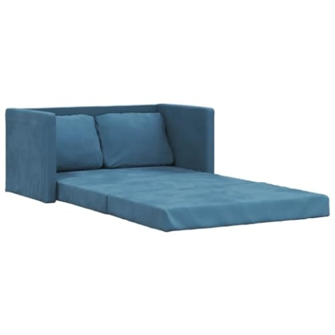 vidaXL Bodensofa, Klappbar Bodenbett Sofa mit Schlaffunktion, Schlafsofa Schlafsessel mit Metallgestell, Klappsofa Sofabett für Wohnzimmer Schlafzimmer, Blau Stoff