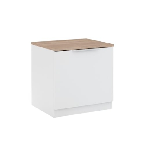 Vicco Nachttisch Betti, Nachtkommode, Weiß/Sonoma, 50 x 50 cm mit 1 Türen
