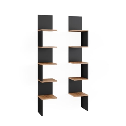 Vicco Eckregal Paolo, Bücherregal, Anthrazit, 28 x 175.4 cm 2er Set