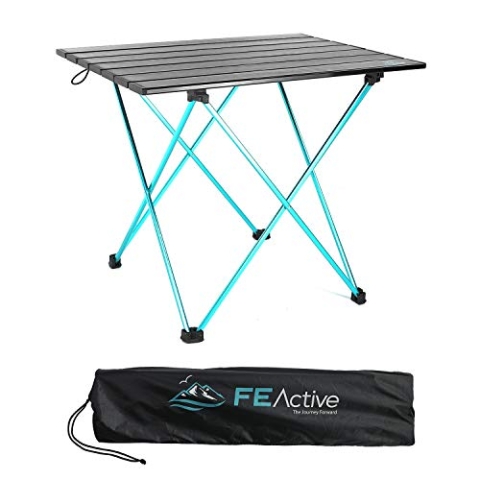 FE Active - Kompakter Klapptisch aus Vollaluminium, ultraleichter tragbarer Campingtisch für Strand, Wandern, Trekking, Picknick, Backpacking, Camping, Sportveranstaltungen | In Kalifornien entworfen