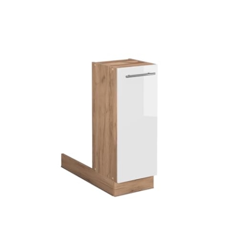 Vicco Kücheninsel Fame-Line, Weiß Hochglanz/Goldkraft Eiche, 30 cm ohne Arbeitsplatte
