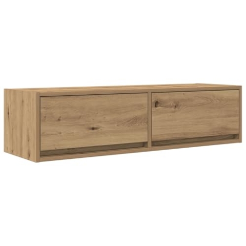 vidaXL Moderner Wandmontierter TV-Schrank | Kunsthandwerk Eiche 100 X 31 25,5 cm 2 leichtgängig schiebende Schubladen aus Holz ideal für Wohnzimmer oder Schlafzimmer Aufbewahrungslösungen Stand