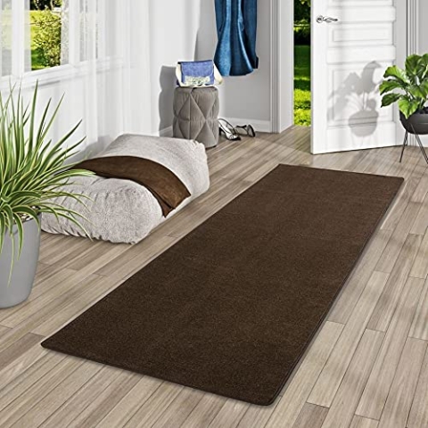 Snapstyle Hochflor Velours Läufer Teppich Triumph Dunkelbraun in 9 Größen