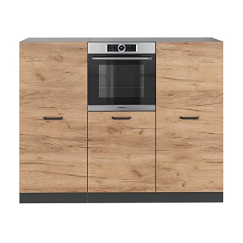 Vicco Küchenblock R-Line, Goldkraft Eiche/Anthrazit, 180 cm ohne Arbeitsplatte