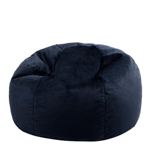 Icon Kingston Sitzsack Samt, Marineblau, Sitzsack Erwachsene mit Füllung, Bean Bag, Samt Sessel, Lounge Sessel, Lounge Stuhl, Schlafzimmer, Wohnzimmer, Wohnzimmer Möbel