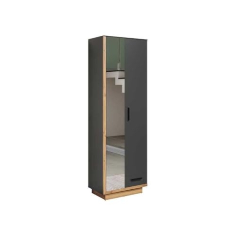 trendteam smart living - Garderobenschrank Schrank - Garderobe - Synnax - Aufbaumaß (BxHxT) 65 x 198 x 40 cm - Farbe Anthrazit mit Coast Evoke Eiche - 213411784