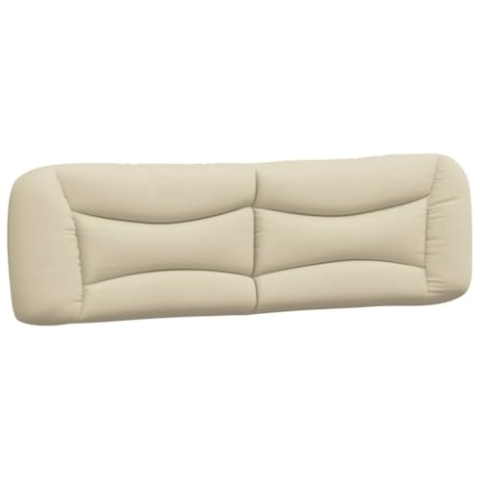 vidaXL Kopfteil Kissen, Kopfteilkissen für Schlafzimmer, Rückenkissen Bett mit Reißverschluss, Kopfpolster Bettkissen, Creme 180cm Stoff