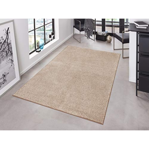 Hanse Home Pure Teppich – Wohnzimmerteppich dichter Kurzflor Robust Schlafzimmerteppich einfarbig Modern für Esszimmer, Wohnzimmer, Kinderzimmer, Flur, Schlafzimmer, Küche – Taupe Creme, 200x300cm