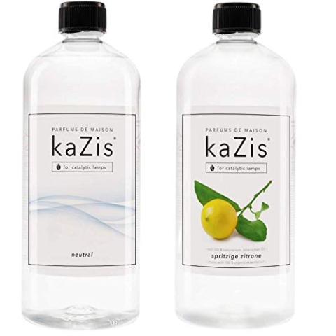 KAZIS® I Duft-Set Neutrale Essenz + Spritzige Zitrone I 2 x 1 Liter I Für Alle Katalytischen Lampen geeignet