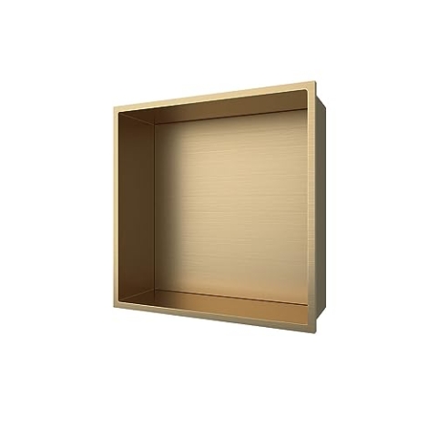 Aloni Wandnische Edelstahl Gold gebürstet rostfrei 305x305x100mm
