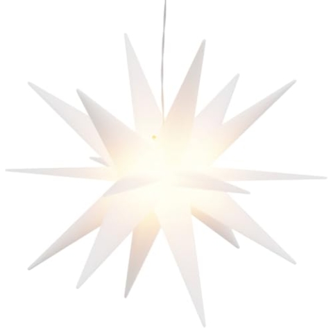 vidaXL Weihnachtsstern, Faltbar Beleuchtet Adventsstern mit LED, Wasserdicht Weihnachtsbeleuchtung mit Timer, Leuchtstern Weihnachtsdeko für Innen Außen, Weiß 100 cm