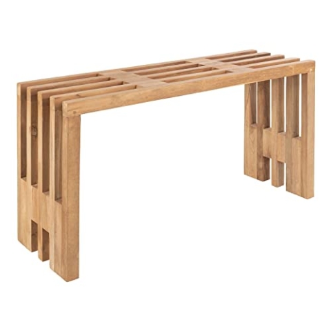 House Nordic Bank Benidorm Teak Holz 90 cm Holzbank Gartenbank Sitzbank