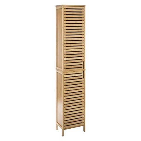 AC-Déco Aufbewahrungssäule – 34 x 24 x 170 cm, Bambus, 34 x 24 x 170 cm