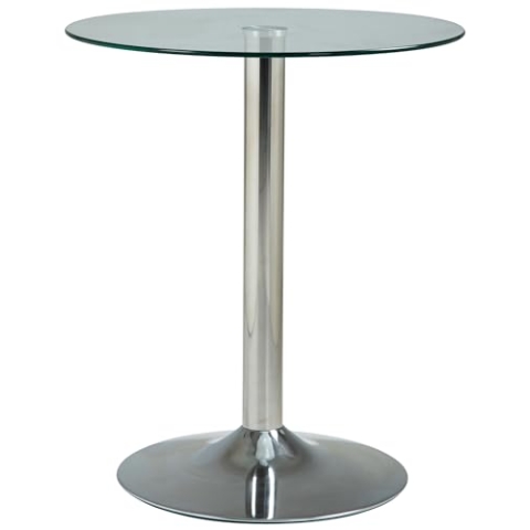 CLP Glastisch 60 cm Durchmesser I Runde Tischplatte I Sicherheitsglas I Höhe 70 cm, Farbe:klarglas