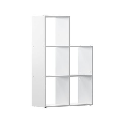 Vicco Treppenregal Aramis, stehendes Bücherregal, Weiß, 73 x 108 cm 5 Fächer