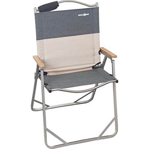 BRUNNER 0404119N Ikaro Ultralight, ultraleichter, eleganter Klappstuhl für den Außenbereich, kompakte Größe, elegant, Armlehnen aus Holz, Tragkraft max. 120 kg, Gestell aus Aluminium