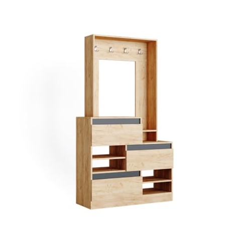 Vicco Garderobe Evia, Flurgarderobe, Goldkraft Eiche/Anthrazit, 100 x 180 cm
