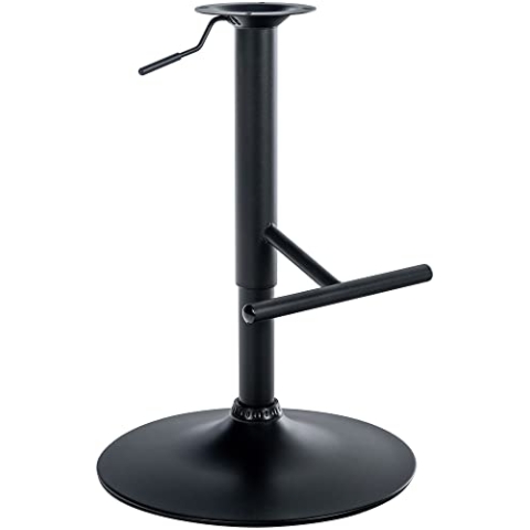 CLP Barhocker-Gestell Mit T-Fußstütze I Höhenverstellbare Barstuhl-Säule I 10 x 10 cm Lochabstand, Farbe:schwarz