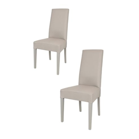 t m c s Tommychairs - 2er Set Moderne Stühle Chiara für Küche und Esszimmer, robuste Struktur aus lackiertem Buchenholz Farbe Gämsebraun, gepolstert und mit Stoff in der Farbe Gämsebraun bezogen