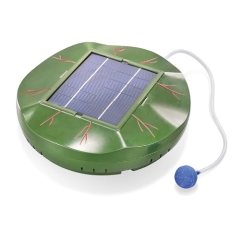 Esotec Solar Teichbelüfter Floating Air, schwimmende Seerose, 120l/h Sauerstoffpumpe für Teich, Teichpumpe, Luftpumpe Gartenteich, Teichzubehör, Belüftungspumpe, Solarpumpe, 101875