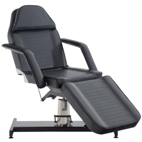 CLP Hydraulische Kosmetik-Liege I Drehbare Massage-Liege Mit Kunstleder-Bezug, Farbe:schwarz