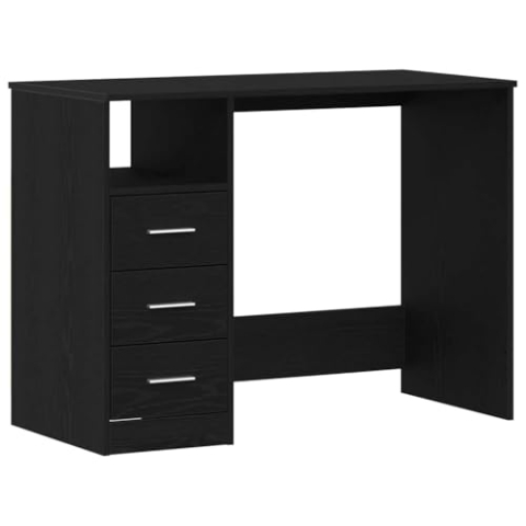 vidaXL Schreibtisch mit Schubladen Schwarz Eichen-Optik 102x50x76 cm