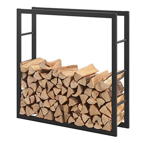 [en.casa] Kaminholzregal 100x100x25cm Brennholzregal Feuerholzregal Holzhalter