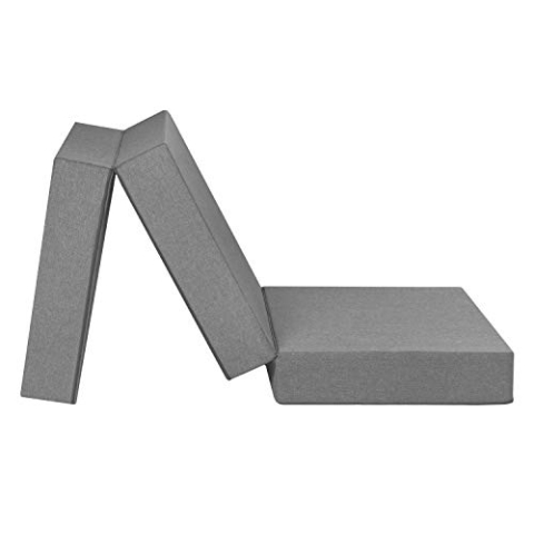 Badenia Trendline faltbare Gästematratze XXL incl. Husse mit praktischen Taschen, Komforthöhe von 15cm, 196 x 65 x 15,5 cm Liegefläche, Öko-Tex zertifiziert, hellgrau