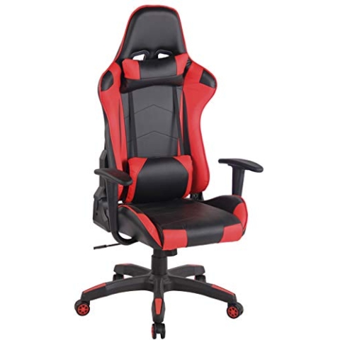CLP Gaming Bürostuhl Miracle Mit Kunstlederbezug | Höhenverstellbarer Gamingstuhl Mit Leichtlaufrollen Erhältlich, Farbe:schwarz/rot