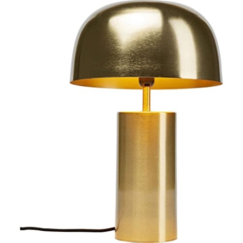Kare Design Tischlampe Loungy Gold, Pilzform, Pilzlampen, Desk Lamp, Tischleuchte, Stahlgestell, Dekoleuchte, Office Lampe, Nachttischlampe, Schreibtischlampe, kein Leuchtmittel inklusive, 38x25x25cm