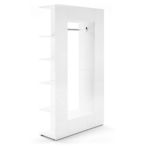 Vicco Garderobe Mats, Flurgarderobe, Weiß Hochglanz, 36.6 x 191 cm