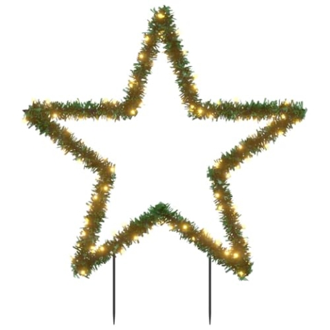 vidaXL Weihnachtsstern, Weihnachtsbeleuchtung mit Erdspießen 115 LEDs, Gartenstecker Stern Beleuchtet 8 Modi, Wasserdicht Weihnachtsdeko Leuchtstern, 85cm