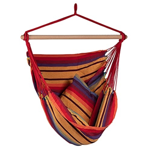 Tropilex Südamerikanischer Hängesessel Single | Handgefertigt | Fairtrade | 7 Stile & 8 Farben zur Auswahl | Flexibel & Belastbar | Perfekt für den Garten, Camping und auf Reisen geeignet