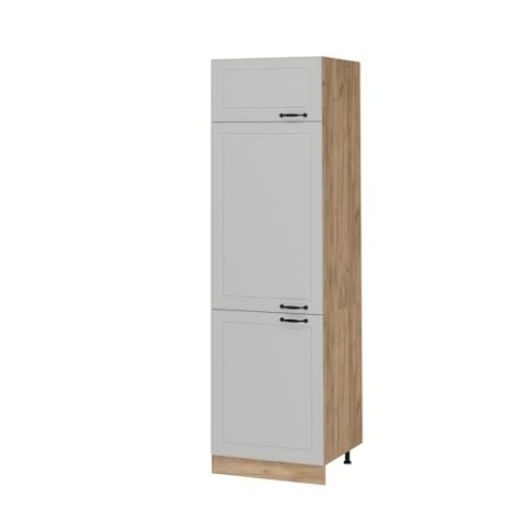 Vicco Kühlumbauschrank R-Line, Hochschrank für die Küche, Weiß Landhaus, 60 cm