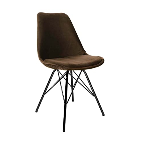 Kick Collection Esszimmerstühl Velvet - Samt - Kaffee braun - Modern und Hochwertig - Samtstoff und Metall - Erhältlich in vielen Farben