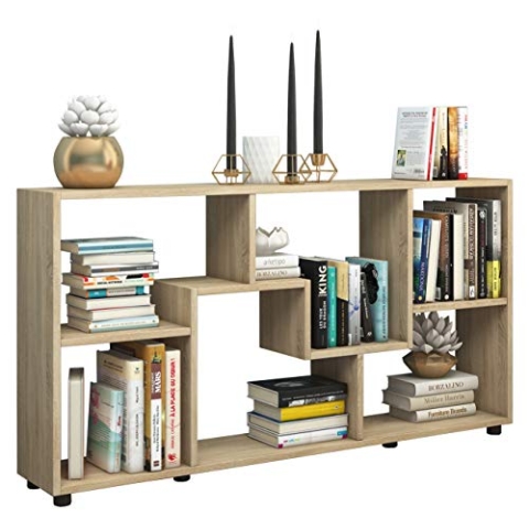 VCM Holz Kommode | Sideboard mit praktischen Fachbodeneinteilung | Raumteiler | Maße ca. H. 62 x B. 117 x T. 20 cm - Pintal Sonoma-Eiche