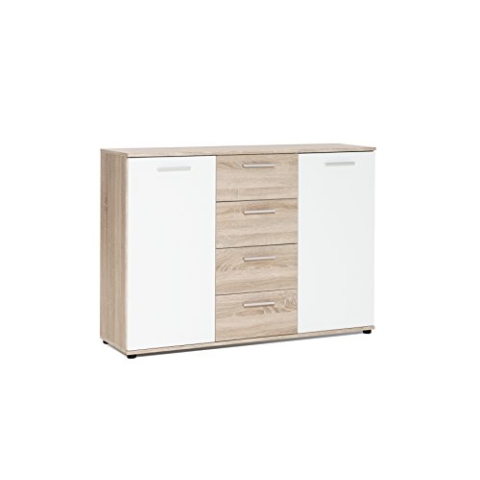 Kommode Jack (3 Farbkombinationen) mit 2 Türen, 4 Schubkästen