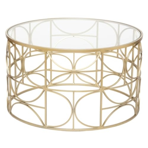Atmosphera - Couchtisch Suite - Platte aus gehärtetem Glas - golden D. 71 cm - Golden