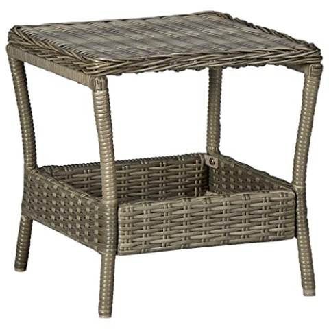 vidaXL Gartentisch Beistelltisch Couchtisch Balkontisch Terrassentisch Gartenmöbel Tisch Rattantisch Braun 45x45x46,5cm Poly Rattan