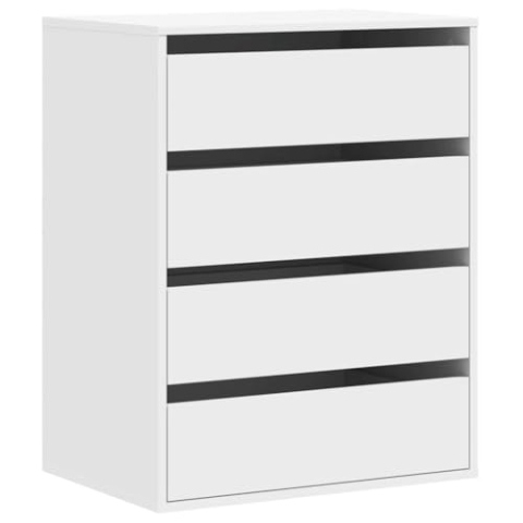 vidaXL Kommode, Sideboard mit 4 Schubladen, Schubladenschrank Schrank für Wohnzimmer, Anrichte Flurschrank Beistellschrank, Weiß Holzwerkstoff