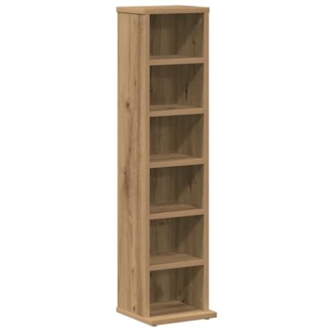 vidaXL CD-Regal Artisan-Eiche 21x20x88 cm Holzwerkstoff, CD-Schrank, CD-Ablage, Standregal, Regalschrank, CD-Lagerregal, Regal, Lagerregal