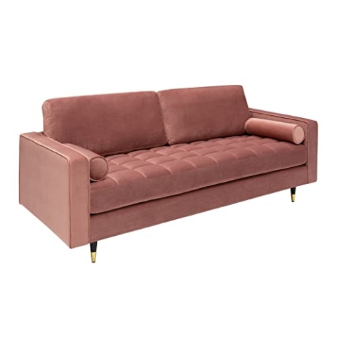 invicta INTERIOR Elegantes Design 3er Sofa Cozy Velvet 220cm Altrosa Samt Federkern Couch Sofagarnitur