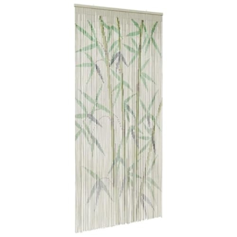 vidaXL Insekten-Türvorhang Bambus Druck 100x200 cm Bambus, Fliegenvorhang, Tür Fliegengitter, Perlenfliegenvorhang, Fliegengitter, Bambusvorhang