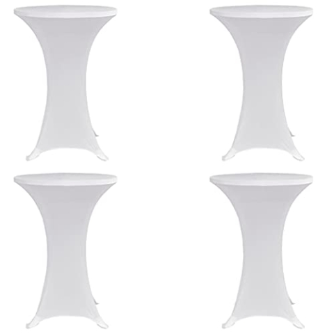 vidaXL 4X Stehtischhusse Husse Tisch Stehtisch Hussen Stehtischhussen Tischhusse Tischdecke Bezug Überzug Bistrotisch Ø 70cm Weiß Stretch