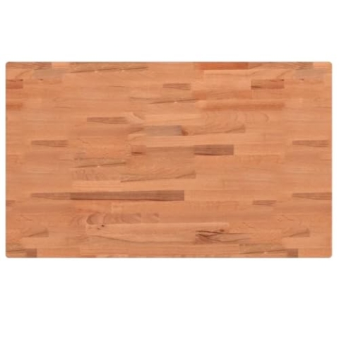 vidaXL Waschtischplatte, Multifunktional Arbeitsplatte mit 4 abgerundeten Ecken, Waschtischkonsole Tischplatte für Badezimmer, Holzplatte Platte Badmöbel, 100x60x4 cm Massivholz Buche
