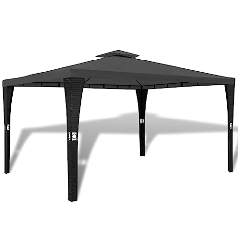 vidaXL Pavillon Poly Rattan 3x4m Gartenpavillon Gazebo Festzelt Partyzelt