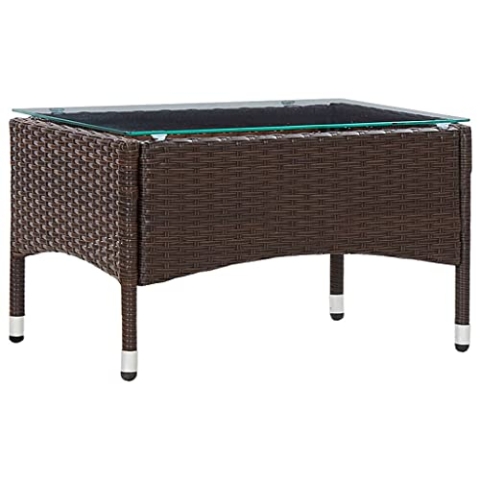 vidaXL Couchtisch Beistelltisch Teetisch Gartentisch Tisch Rattantisch Balkontisch Loungetisch Gartenmöbel Braun 60x40x36cm Poly Rattan