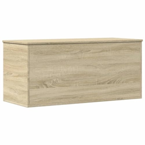 vidaXL Truhe, Spielzeugkiste mit Stauraum Deckel, Aufbewahrungsbox für Wohnzimmer, Auflagenbox Kissenbox Kiste, Sonoma-Eiche Holzwerkstoff