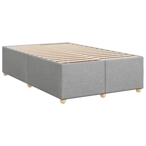 vidaXL Bettgestell, Bettrahmen mit Lattenrost, Polsterbett Bett für Schlafzimmer, Doppelbett Schlafzimmerbett, Hellgrau 120x200cm Stoff